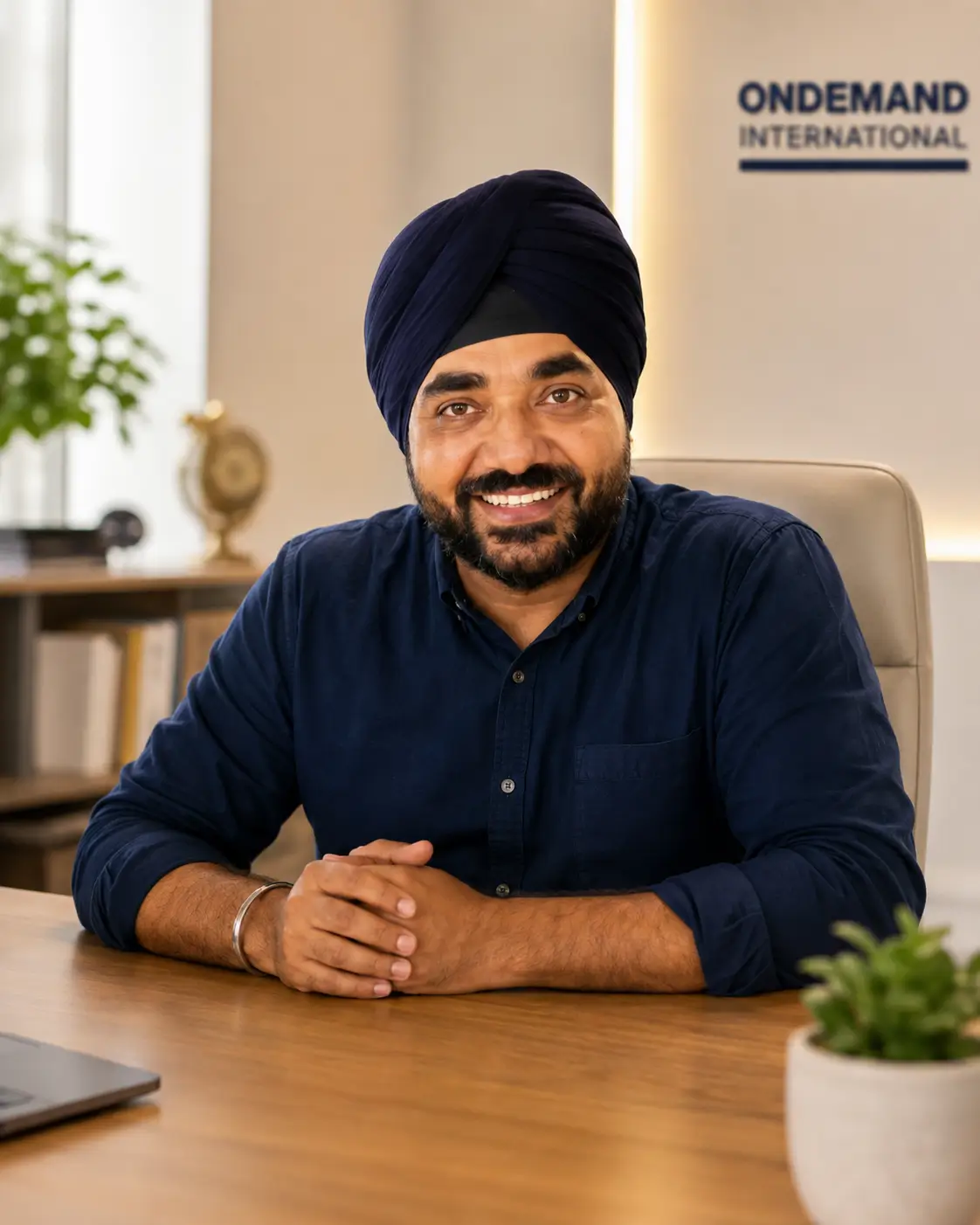 Mr. Gagandeep Singh celebrating his Spain residency approval with OnDemand International